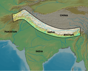 Location of Himalayas
