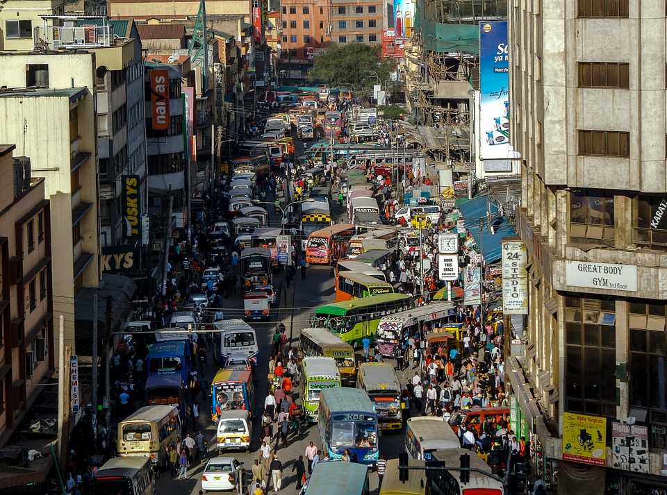 Busy Street in Nairobi, Kenya